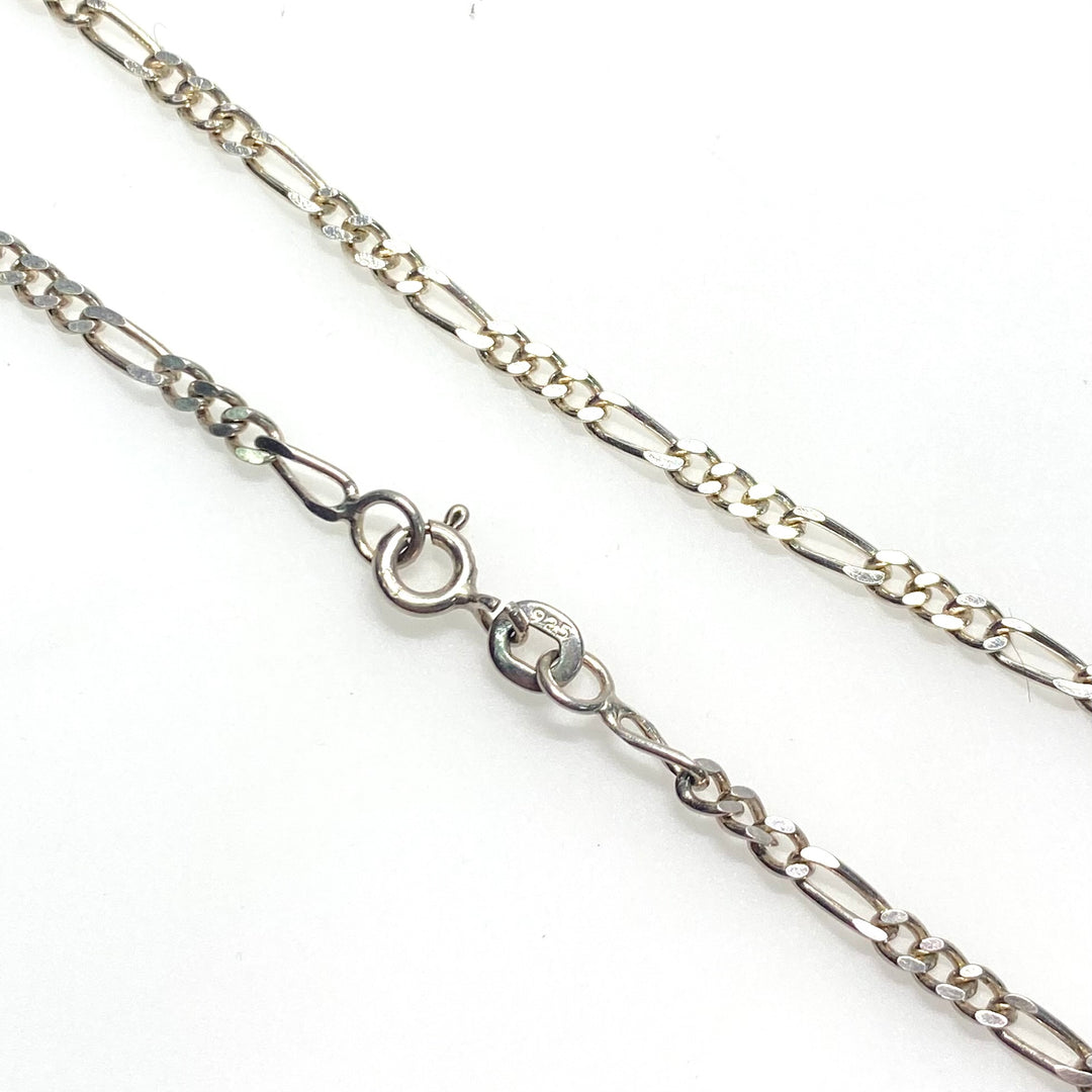 v799 Vintage Sterling Silver Openwork Orb Pendant Sterling Link Chain Necklace