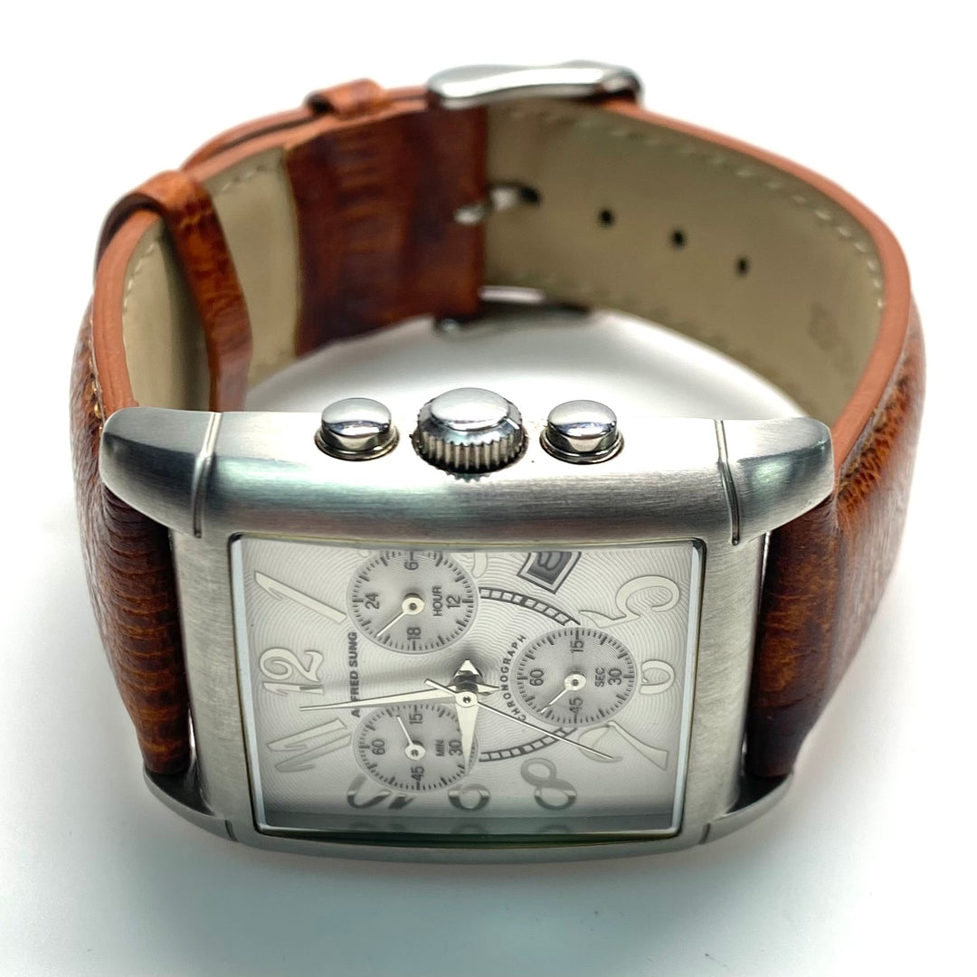 v801 Alfred Sung AS4013 Stainless Japanese Quartz Mov't Chronograph Wrist Watch