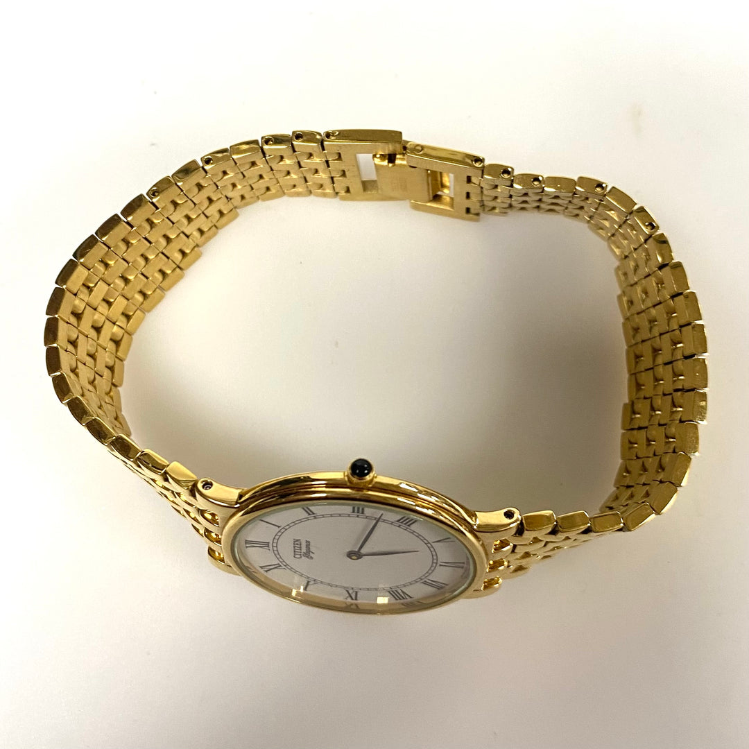 v802 Vintage Citizen Elegance Gold Tone Classic Ultra-thin Dress Quartz Watch