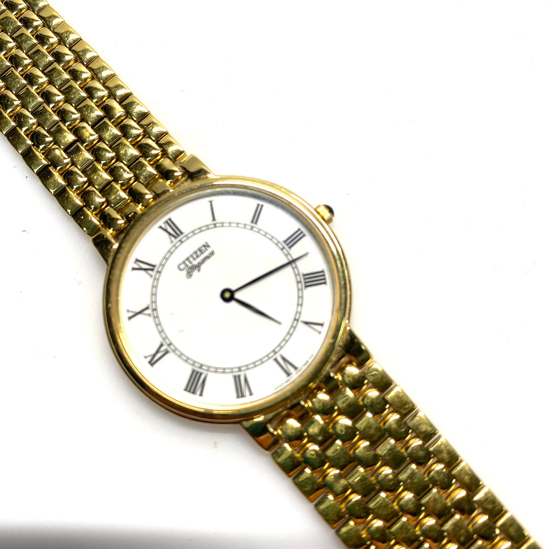 v802 Vintage Citizen Elegance Gold Tone Classic Ultra-thin Dress Quartz Watch