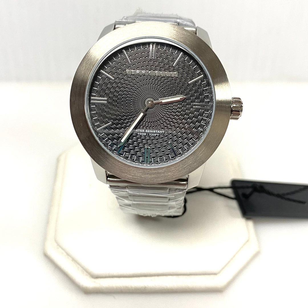 v803 Perry Ellis Slim Line Unisex Stainless Steel Japanese Quartz Wrist Watch