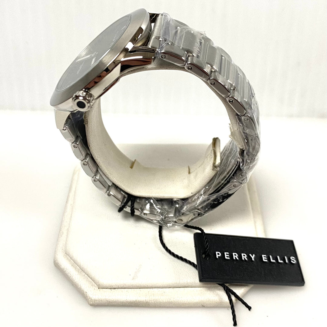 v803 Perry Ellis Slim Line Unisex Stainless Steel Japanese Quartz Wrist Watch