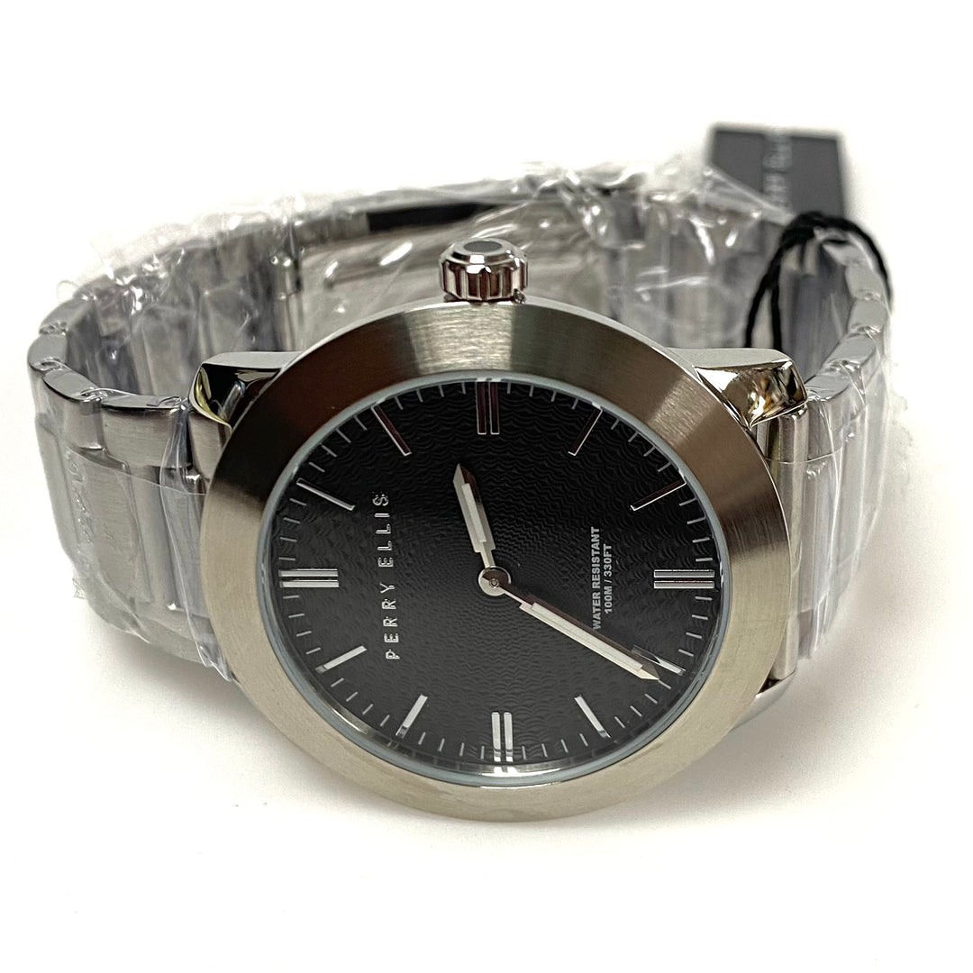 v803 Perry Ellis Slim Line Unisex Stainless Steel Japanese Quartz Wrist Watch