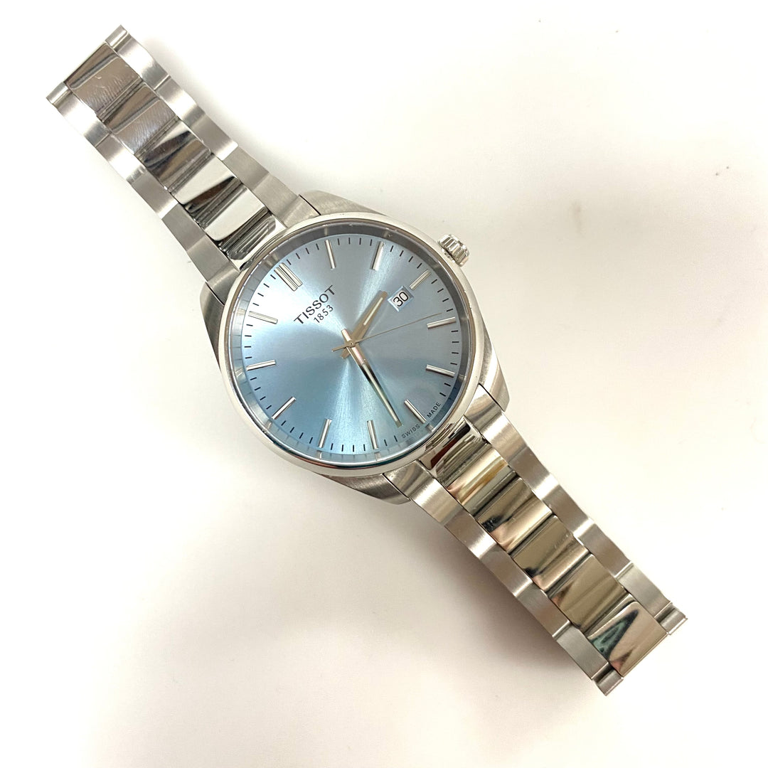 v804 Tissot PR 100 Stainless Steel 40mm Quartz Sunray Blue Dial Men Wrist Watch