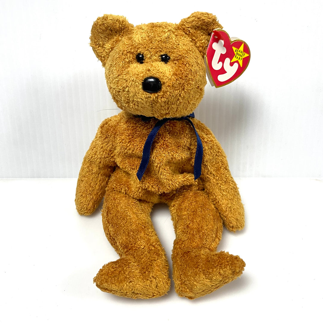 v806 Vintage Ty Beanie Baby "Fuzz" the Bear collectible plush toy 1999 NWT