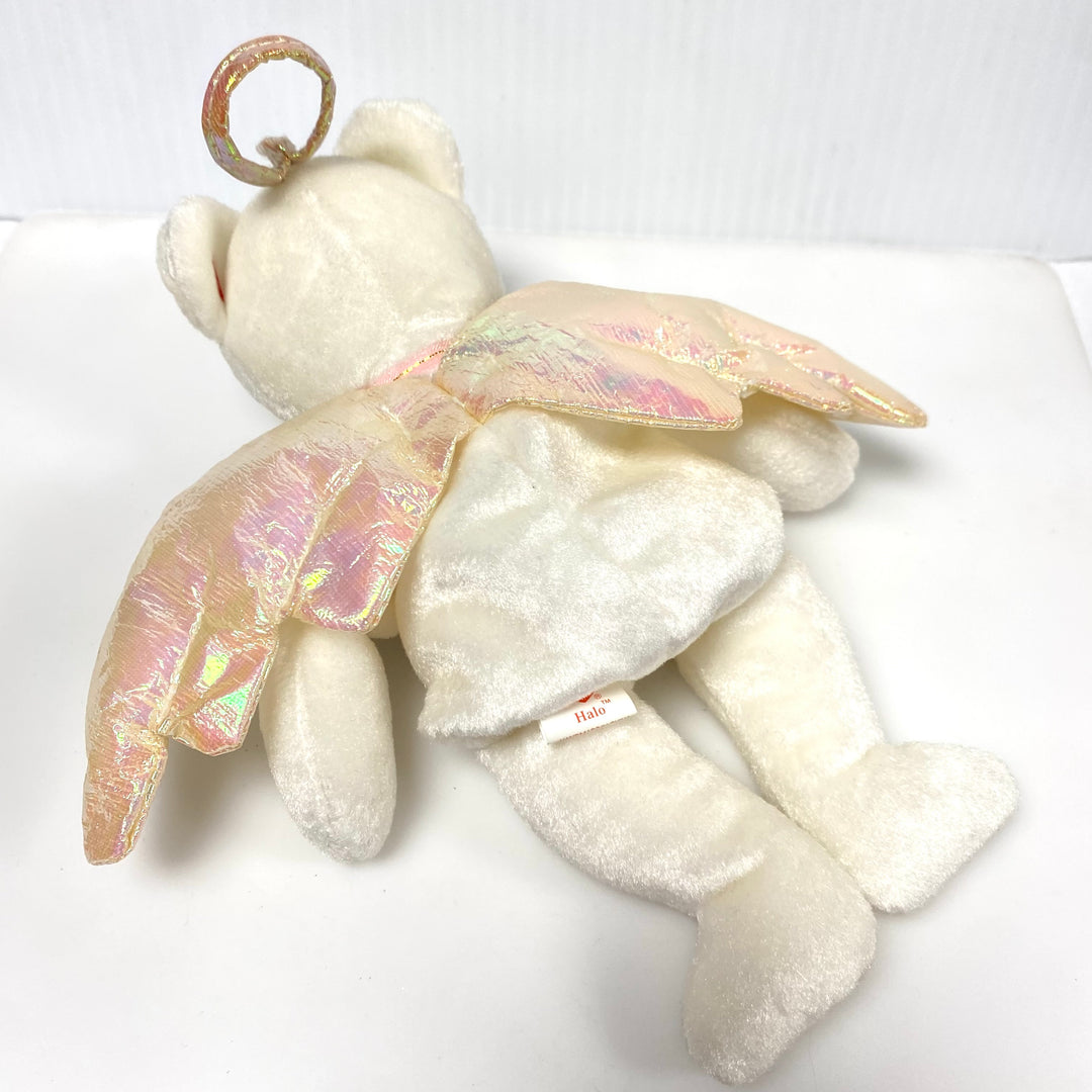 v807 Vintage Ty Beanie Baby "Halo" Angel Bear collectible plush toy 1998 NWT