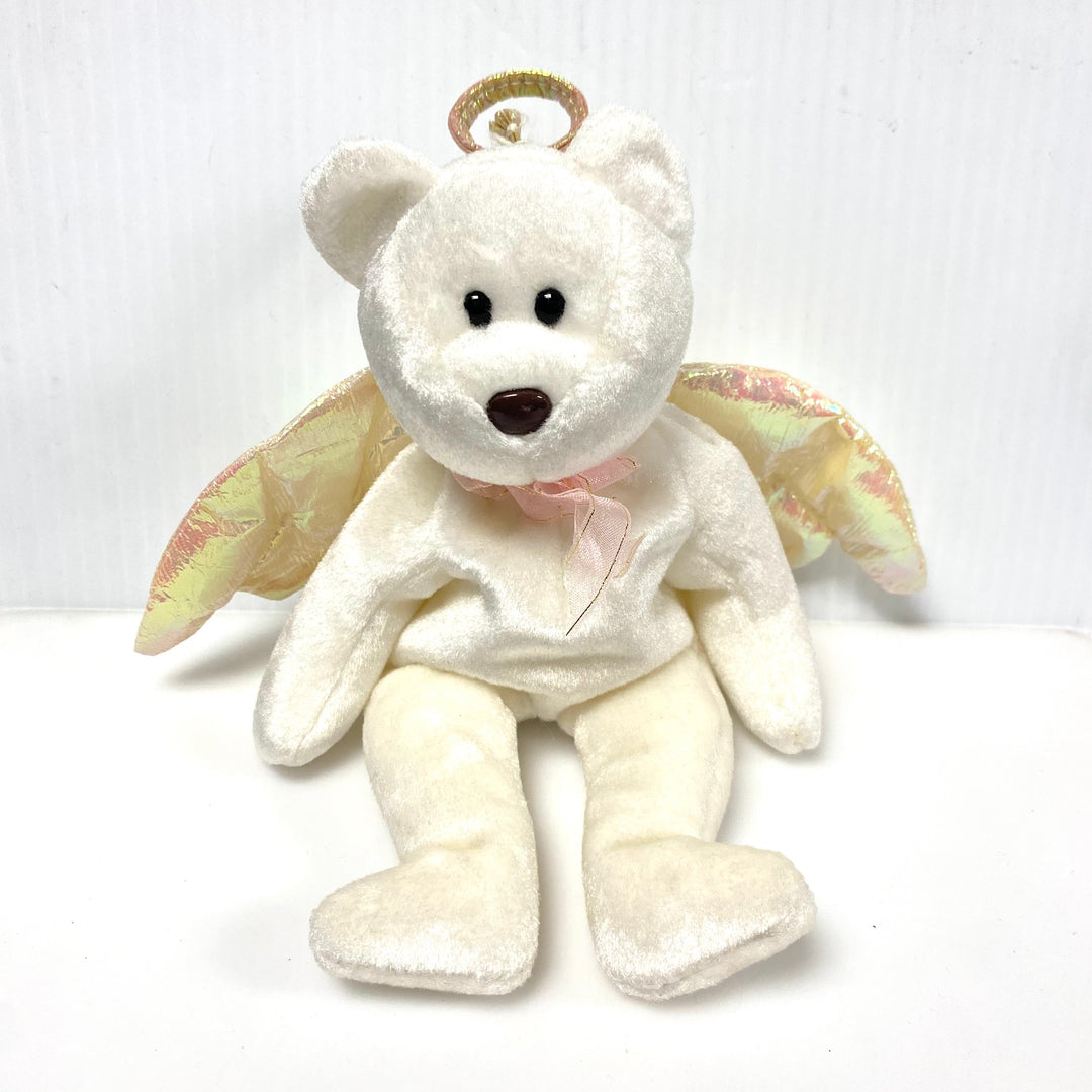 v807 Vintage Ty Beanie Baby "Halo" Angel Bear collectible plush toy 1998 NWT