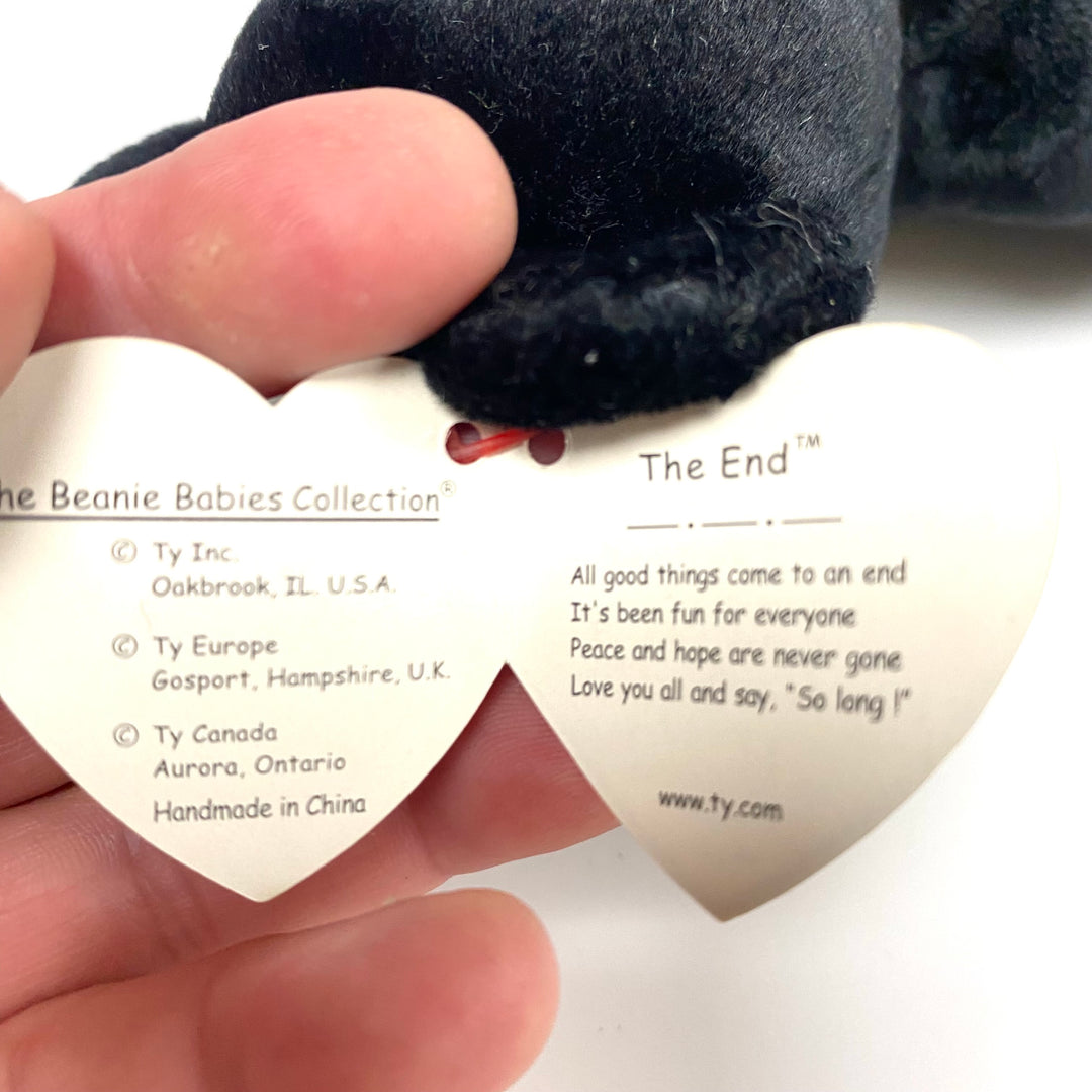 v809 Vintage Ty Beanie Baby "The End" bear collectible plush toy 1998 NWT