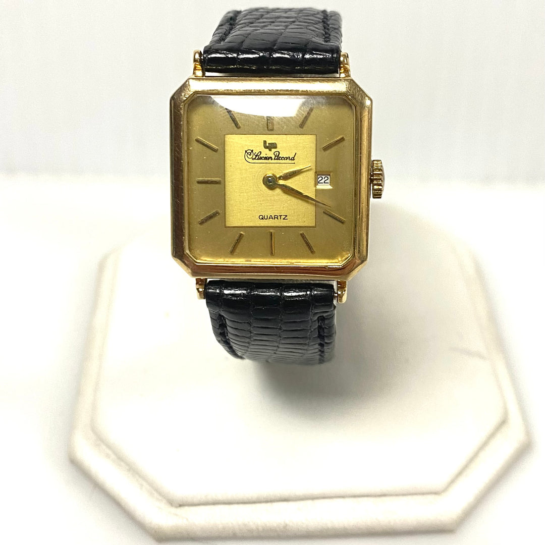 v816 Vintage Lucien Piccard 14K Yellow Gold Case Swiss Quartz Mov't Wrist Watch