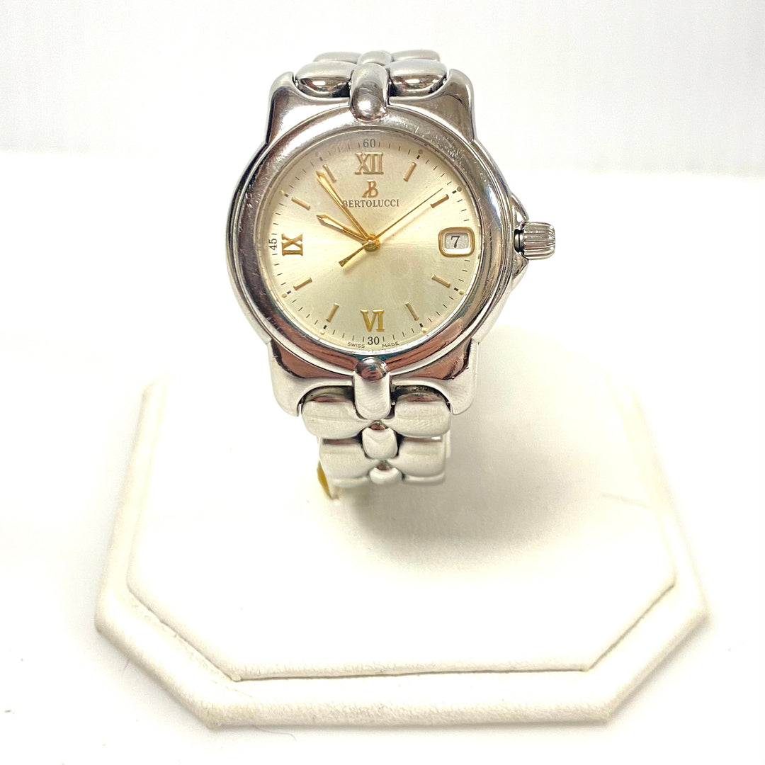 v817 Vintage Bertolucci Pulchra Stainless Steel Swiss Quartz Mov't Wrist Watch
