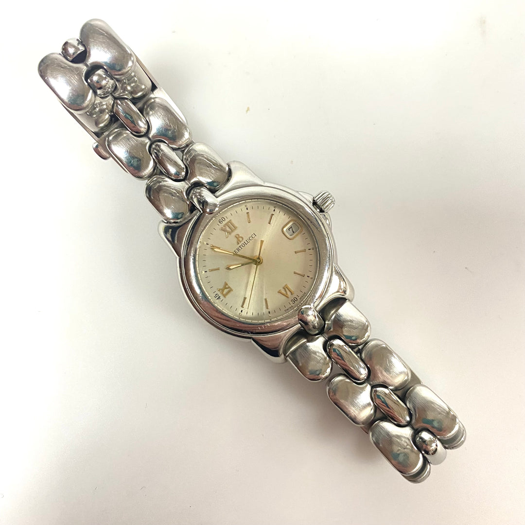 v817 Vintage Bertolucci Pulchra Stainless Steel Swiss Quartz Mov't Wrist Watch