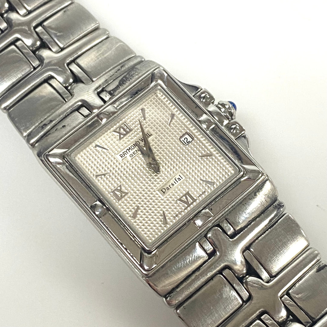 v818 Vintage Raymond Weil Parsifal 9391 Model Stainless Steel Swiss Quartz Watch