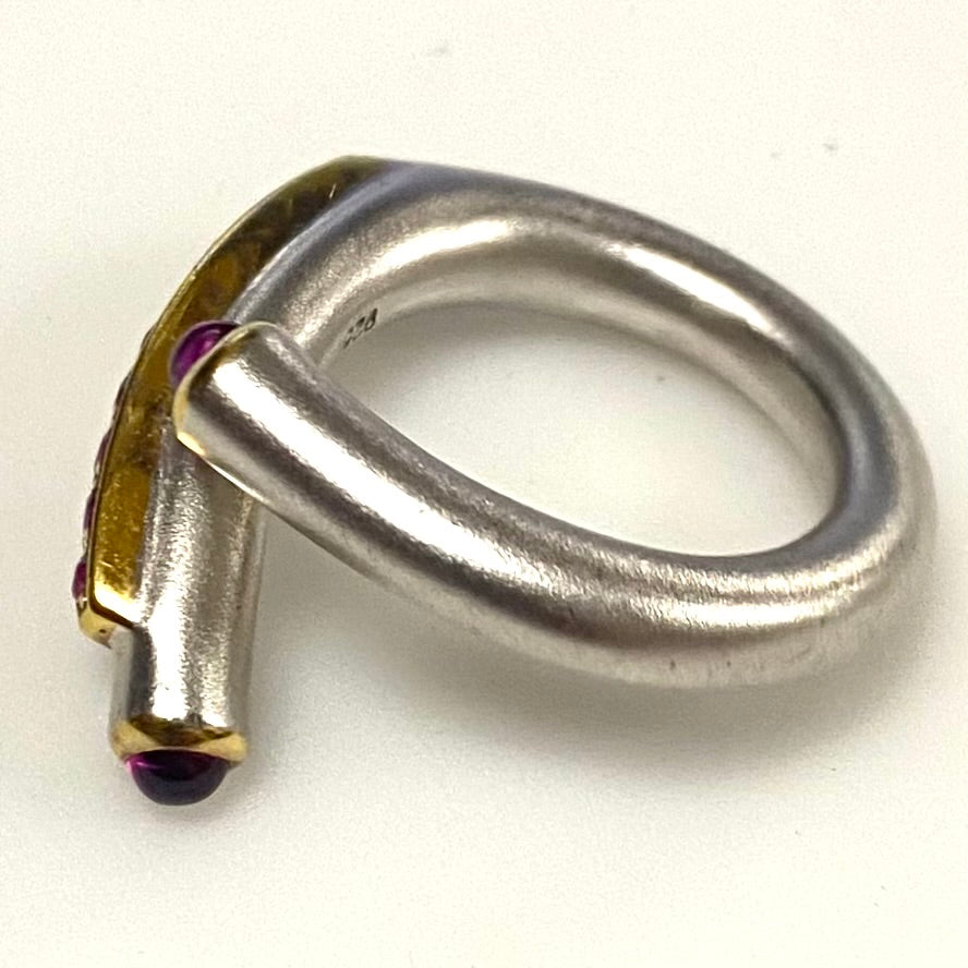 v820 Juviet Modernist Wrap-around "bypass" or "snake" Style Sterling Silver Ring Size 6.75
