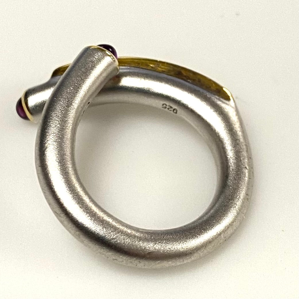 v820 Juviet Modernist Wrap-around "bypass" or "snake" Style Sterling Silver Ring Size 6.75