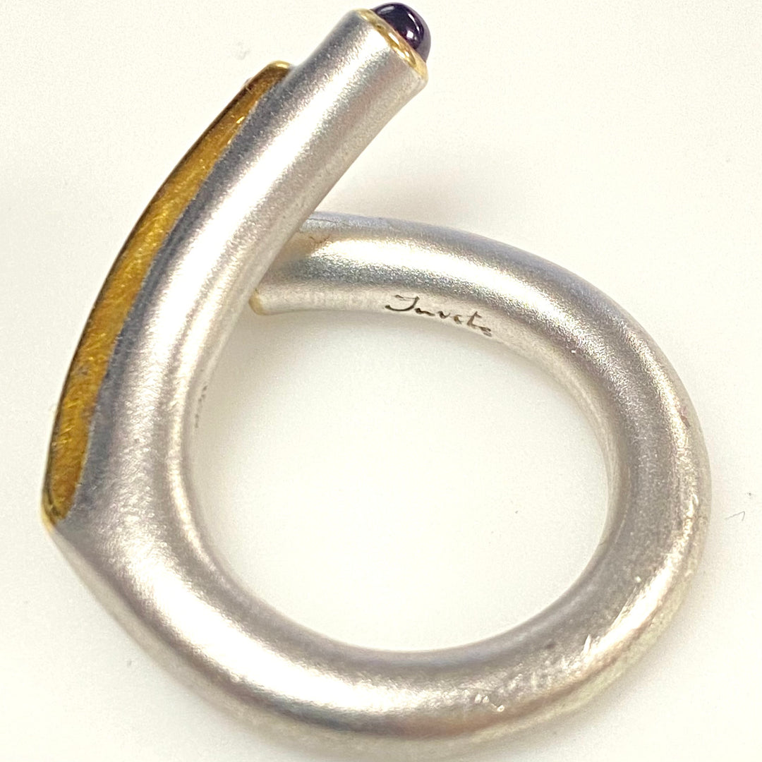 v820 Juviet Modernist Wrap-around "bypass" or "snake" Style Sterling Silver Ring Size 6.75