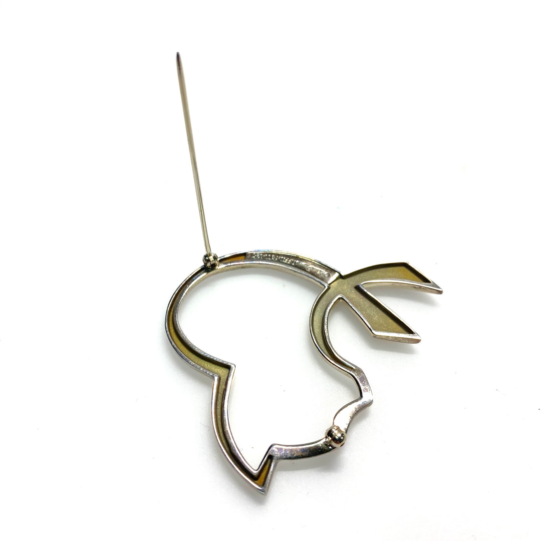 v821 Tiffany & Co. Paloma Picasso Open Heart Cat's Head Brooch Sterling Silver