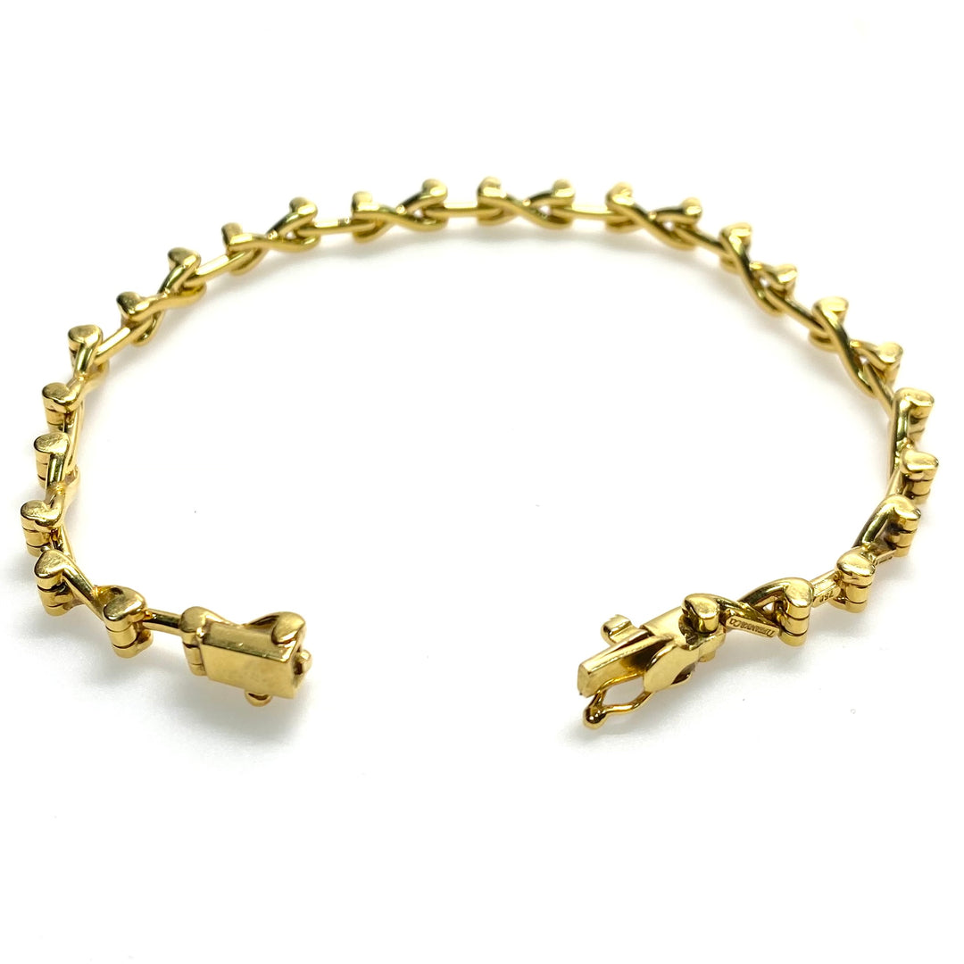 v822 Vintage Tiffany & Co. Jean Schlumberger 18k Yellow Gold X Link Bracelet