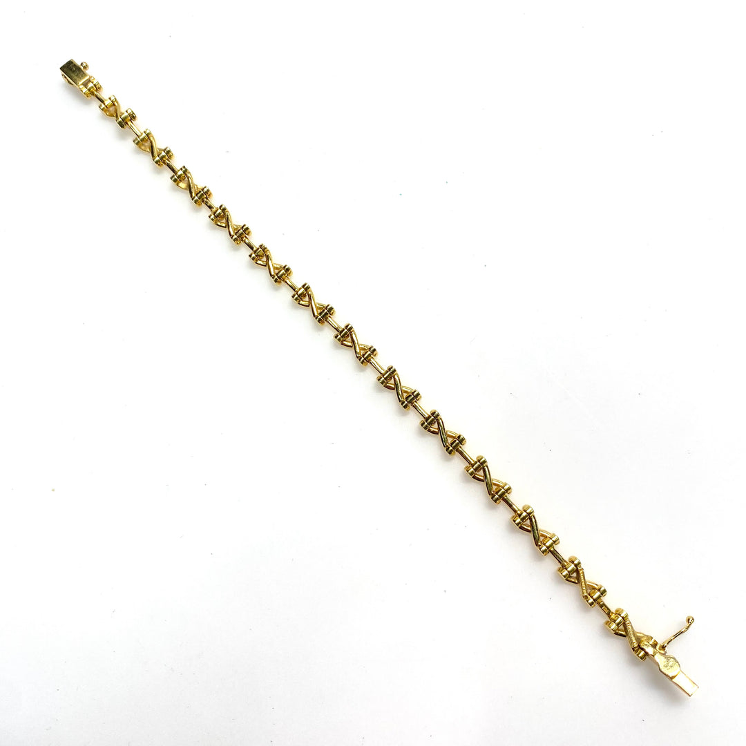 v822 Vintage Tiffany & Co. Jean Schlumberger 18k Yellow Gold X Link Bracelet
