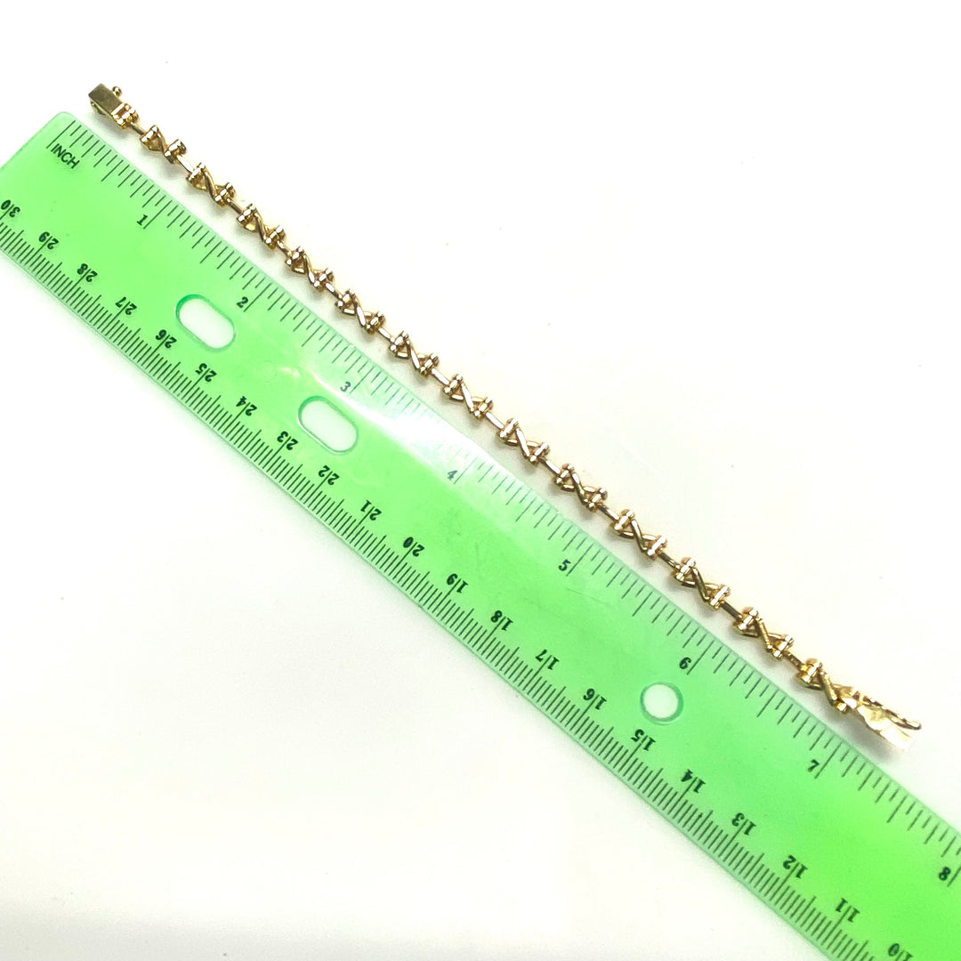 v822 Vintage Tiffany & Co. Jean Schlumberger 18k Yellow Gold X Link Bracelet