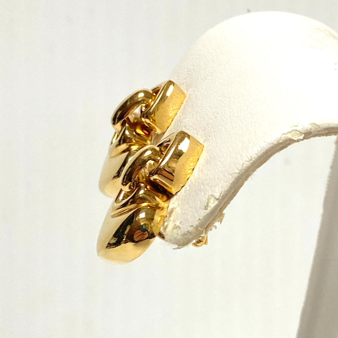 v828 Vintage Bvlgari Doppio Cuore (Double Heart) 18K Yellow Gold clip-on Earrings
