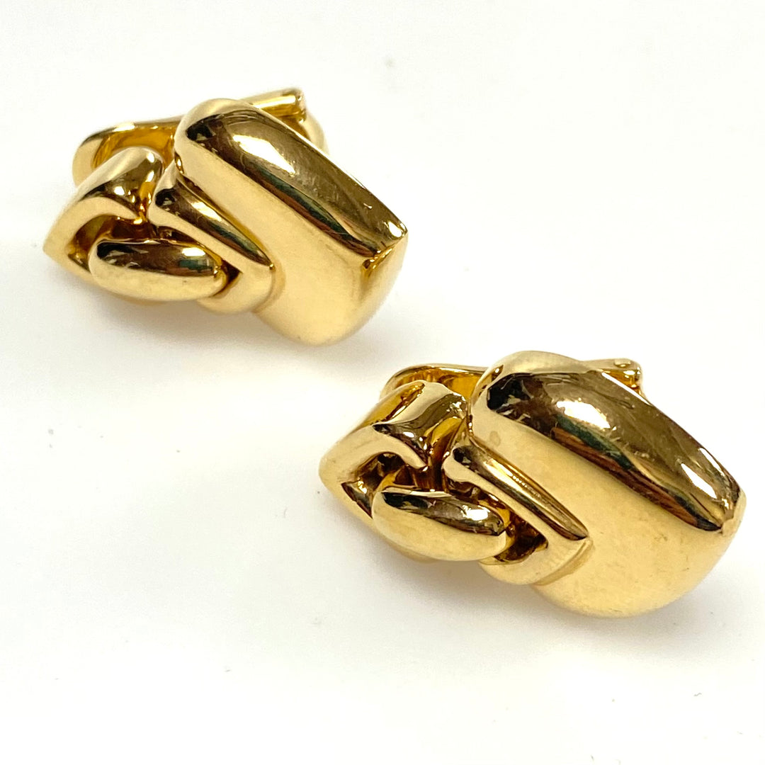 v828 Vintage Bvlgari Doppio Cuore (Double Heart) 18K Yellow Gold clip-on Earrings