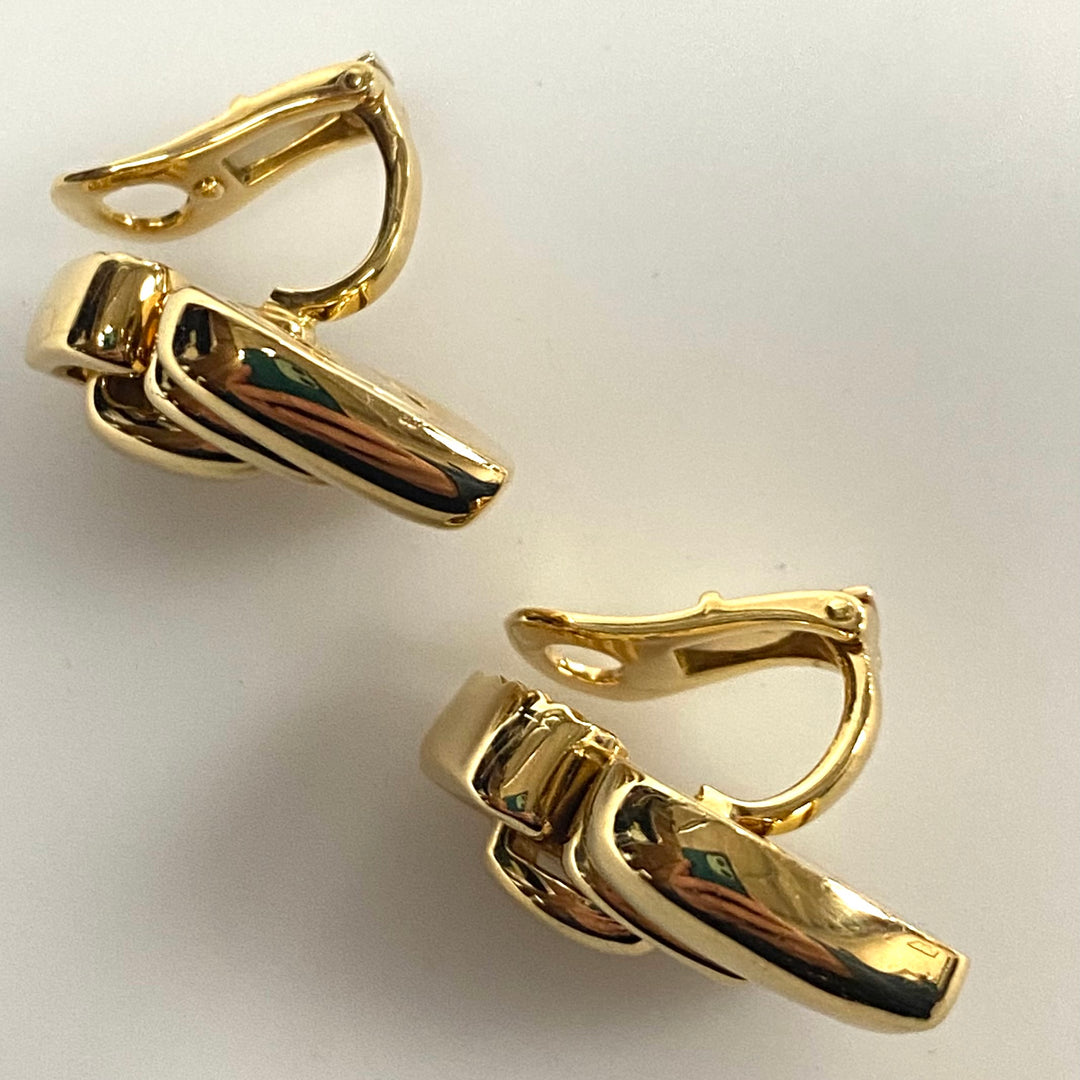 v828 Vintage Bvlgari Doppio Cuore (Double Heart) 18K Yellow Gold clip-on Earrings