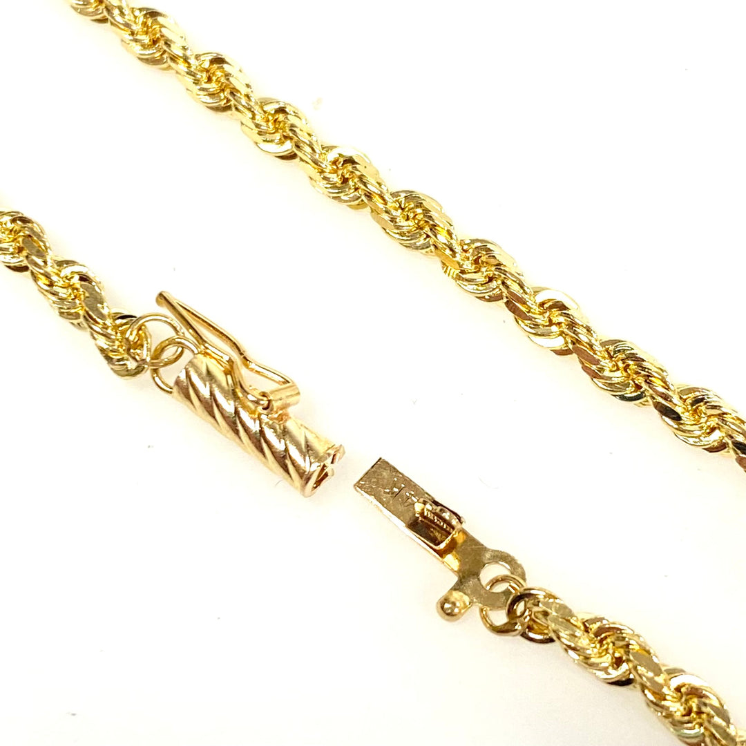 v833 Vintage 14k Yellow Gold Twisted Link Chain Necklace 20 " box-style clasp