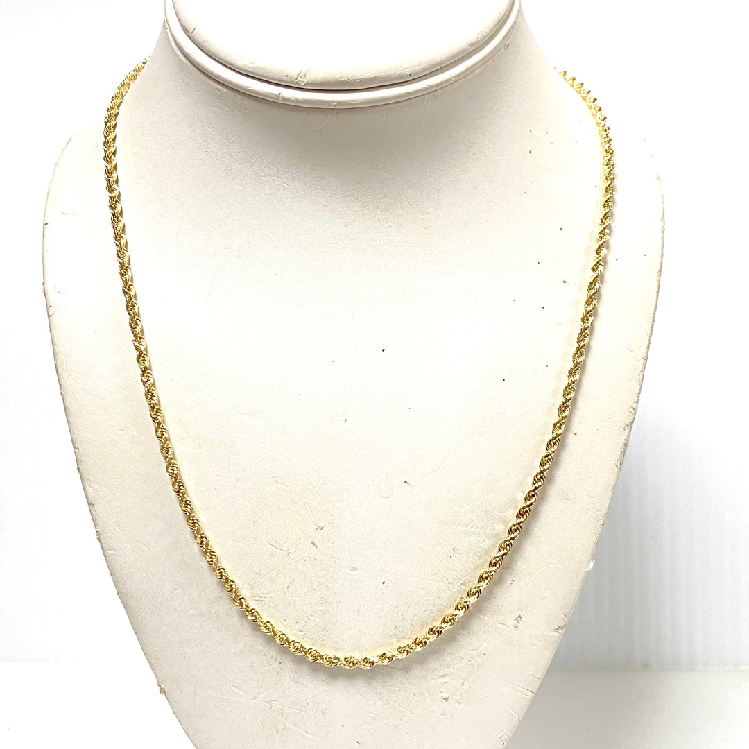 v833 Vintage 14k Yellow Gold Twisted Link Chain Necklace 20 " box-style clasp