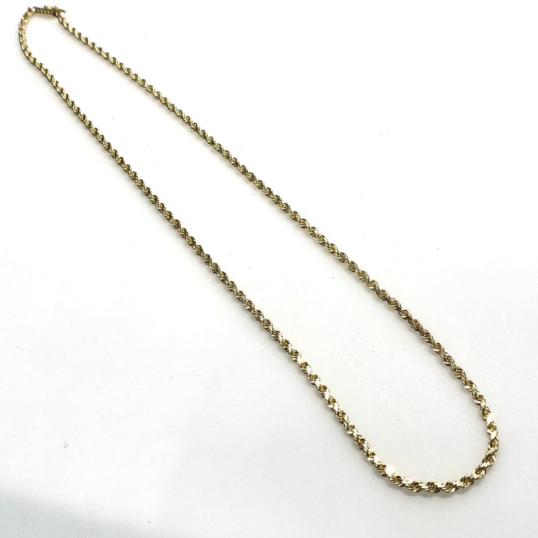 v833 Vintage 14k Yellow Gold Twisted Link Chain Necklace 20 " box-style clasp