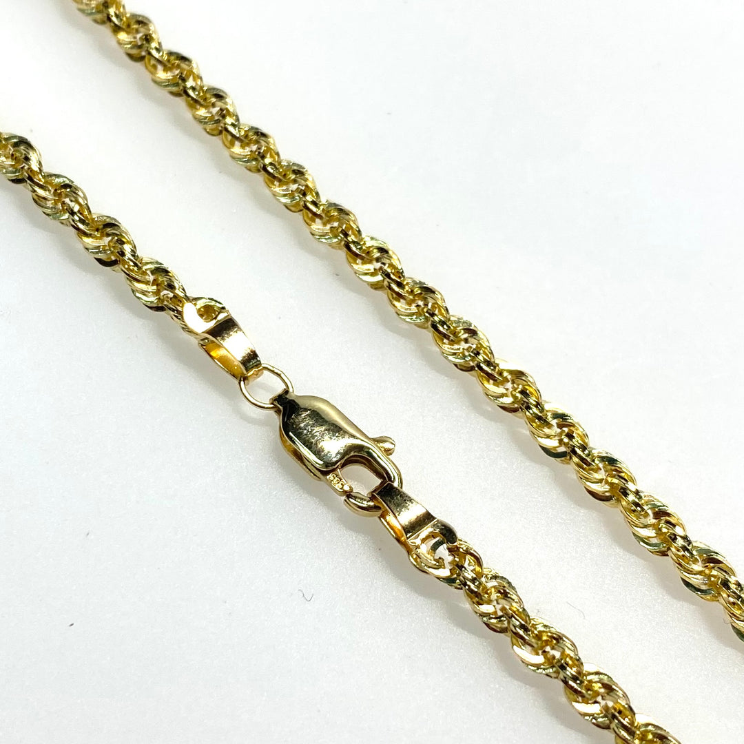 v834 Vintage 14k Yellow Gold Twisted Link Chain Necklace 20" Long Lobster clasp