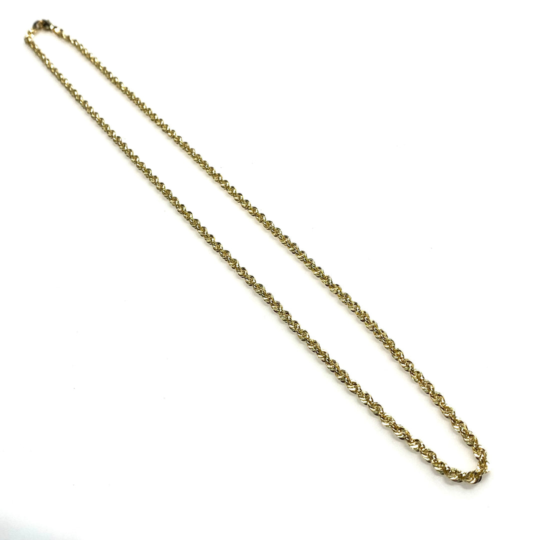 v834 Vintage 14k Yellow Gold Twisted Link Chain Necklace 20" Long Lobster clasp