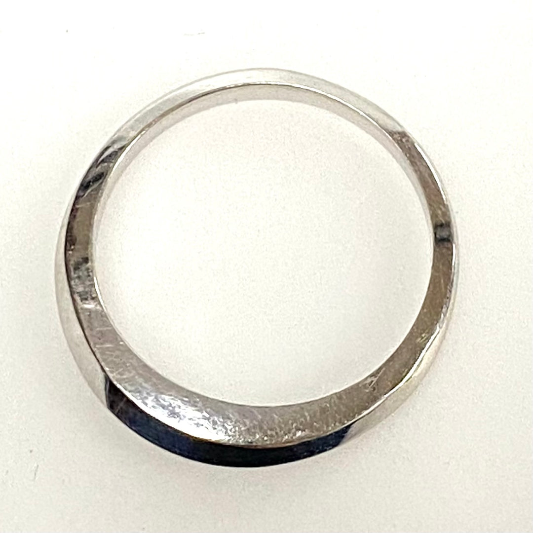 v842 Vintage 14K White Gold Slim Profile Wedding Band Stacking Ring Size 5.5