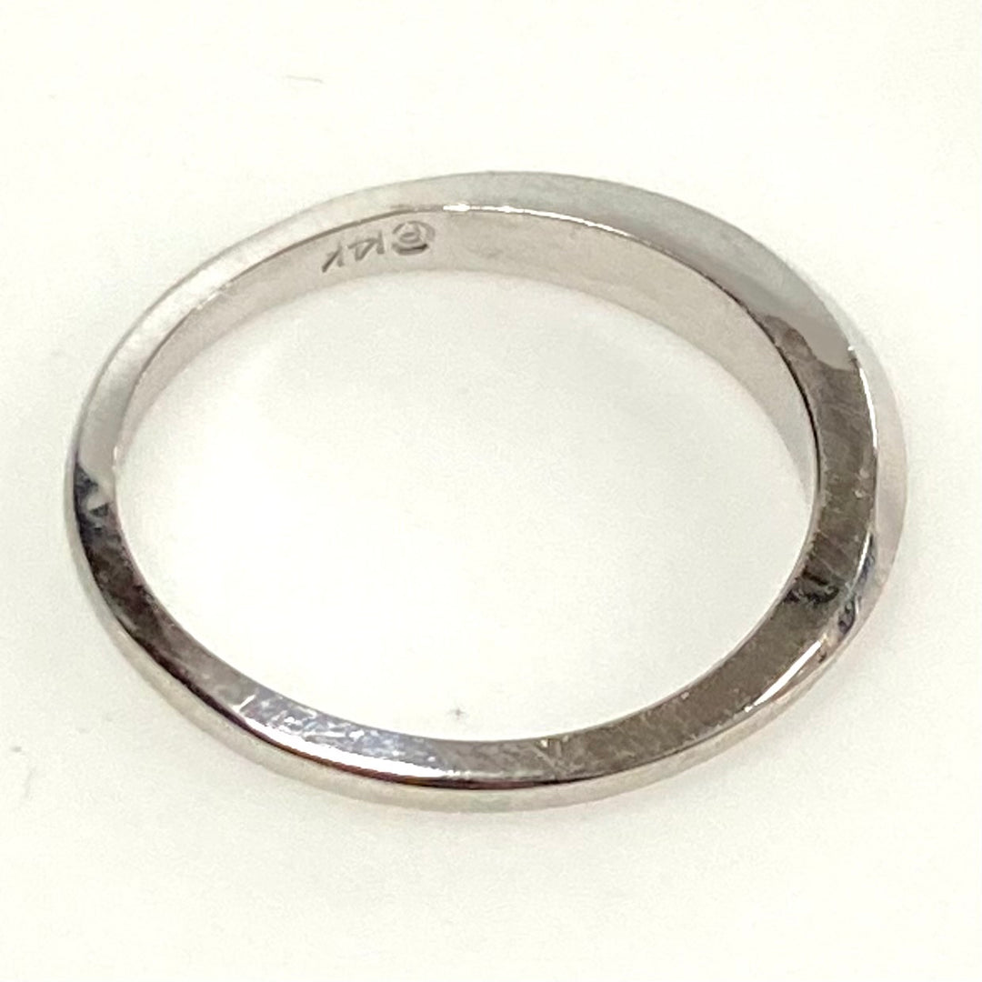 v842 Vintage 14K White Gold Slim Profile Wedding Band Stacking Ring Size 5.5