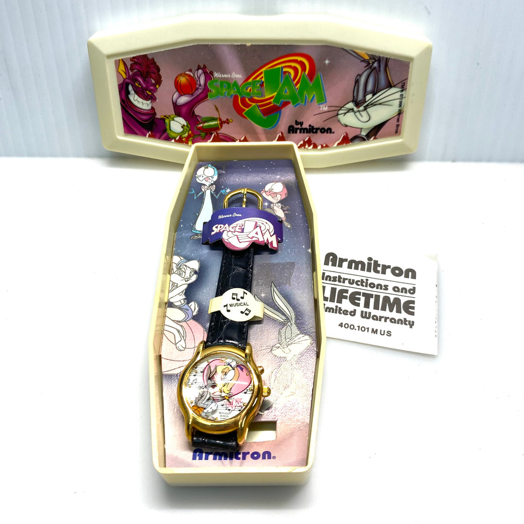 v847 vintage 1990s Warner Bros. Space Jam Musical Wrist watch Bugs & Lola Bunny