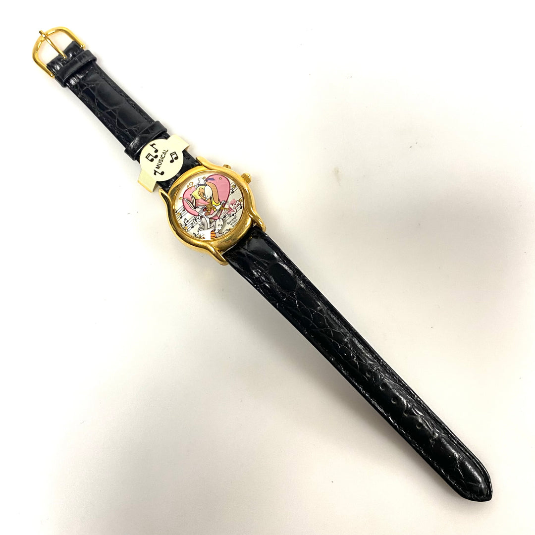 v847 vintage 1990s Warner Bros. Space Jam Musical Wrist watch Bugs & Lola Bunny