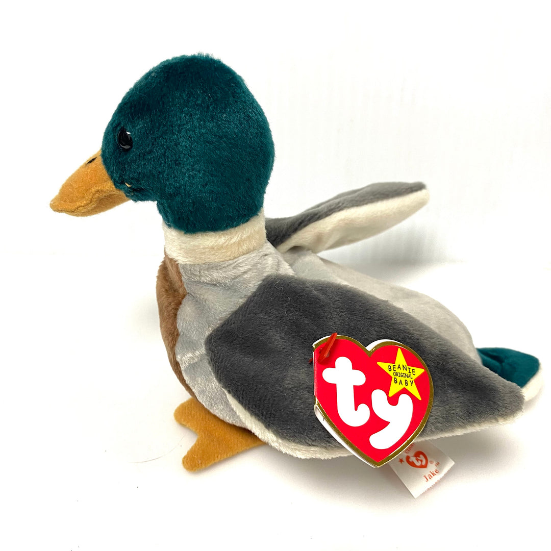 v854 Vintage Ty Beanie Baby "Jake the Mallard Duck" Collectible Plush toy 1997