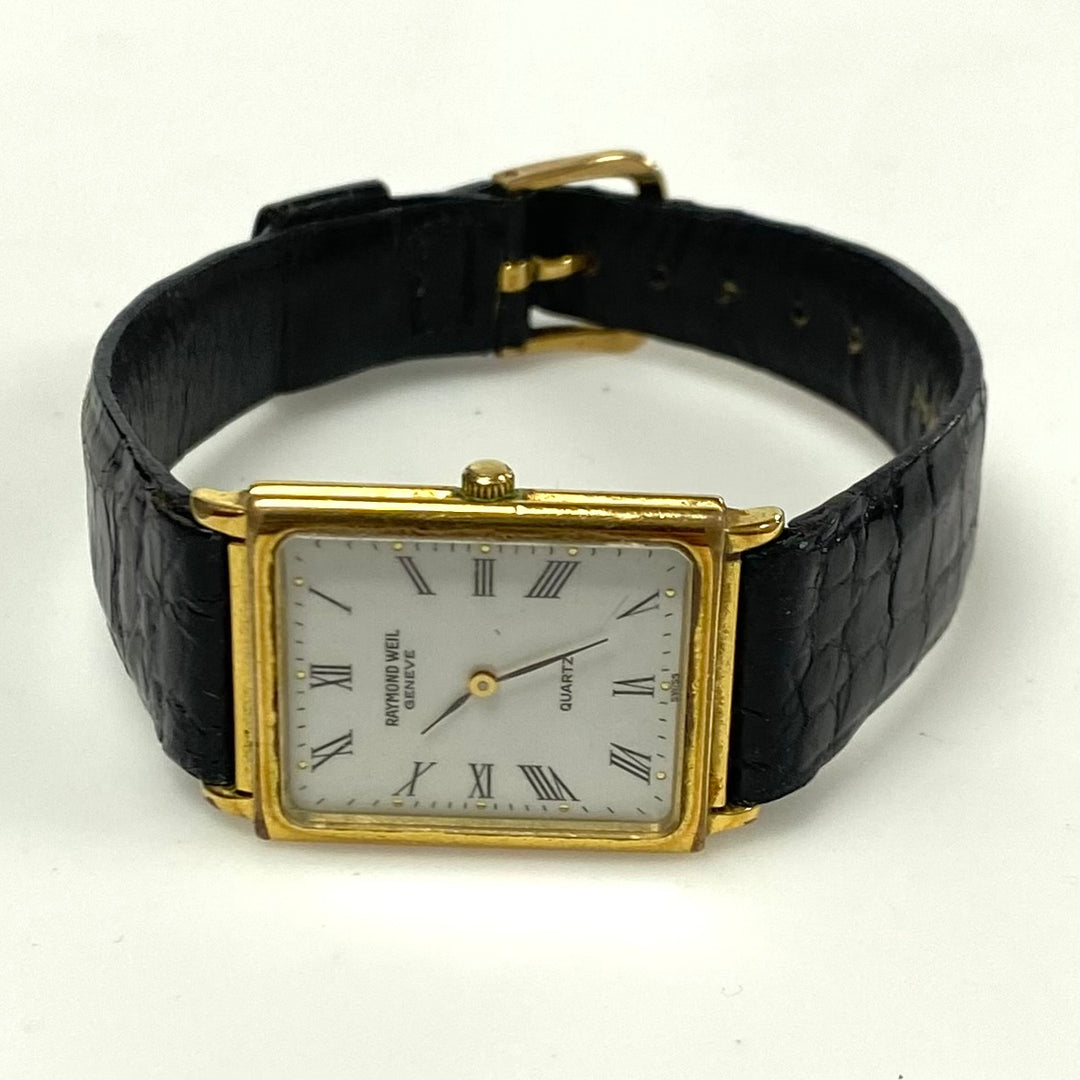 v861 Vintage Raymond Weil 18K Yellow Gold Genève "Tradition" #5775 Wrist Watch