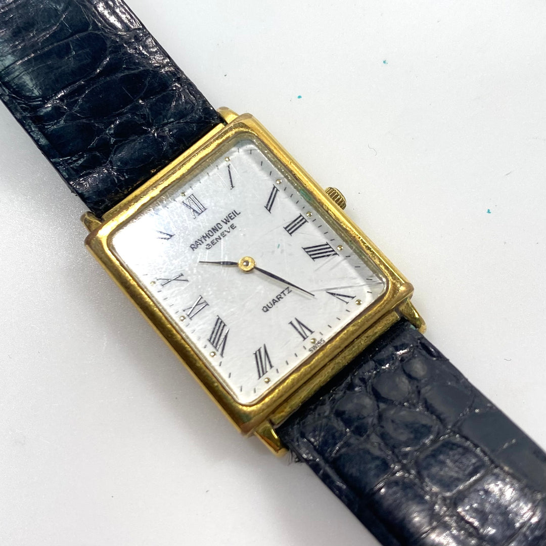 v861 Vintage Raymond Weil 18K Yellow Gold Genève "Tradition" #5775 Wrist Watch
