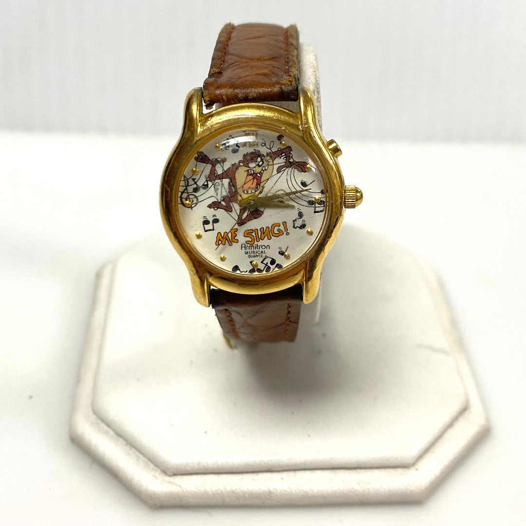 v863 Vintage 1994 Armitron Warner Bros Tasmanian Devil (Taz) Musical Wrist Watch "Me Sing!"