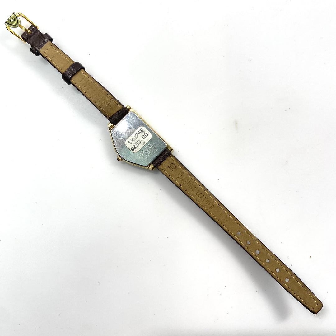 v864 Vintage SEIKO Rare Blue Tone Half Moon Asymmetrical Case Quartz Wrist Watch