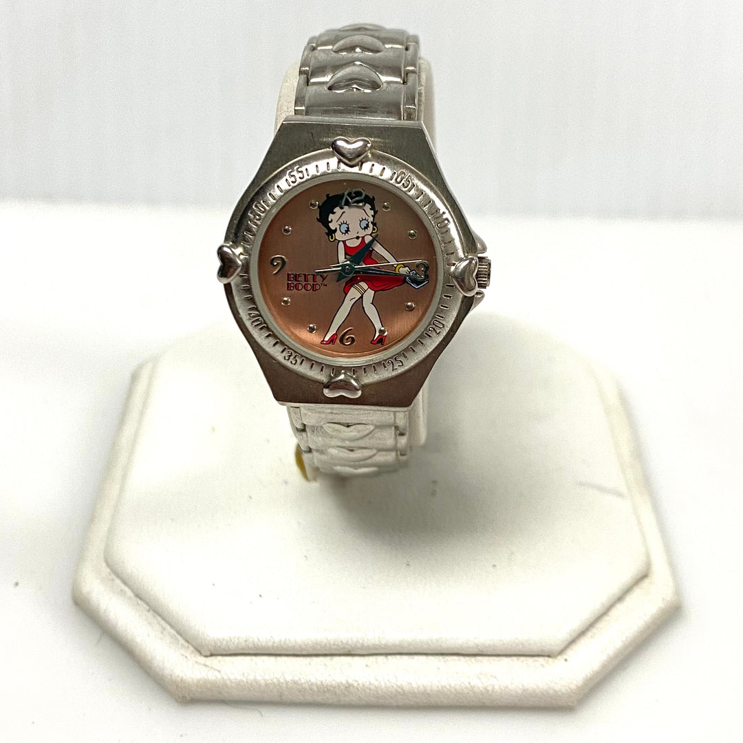 v865 Vintage Valdawn Betty Boop Stainless Steel Japan Quartz Women's Wristwatch