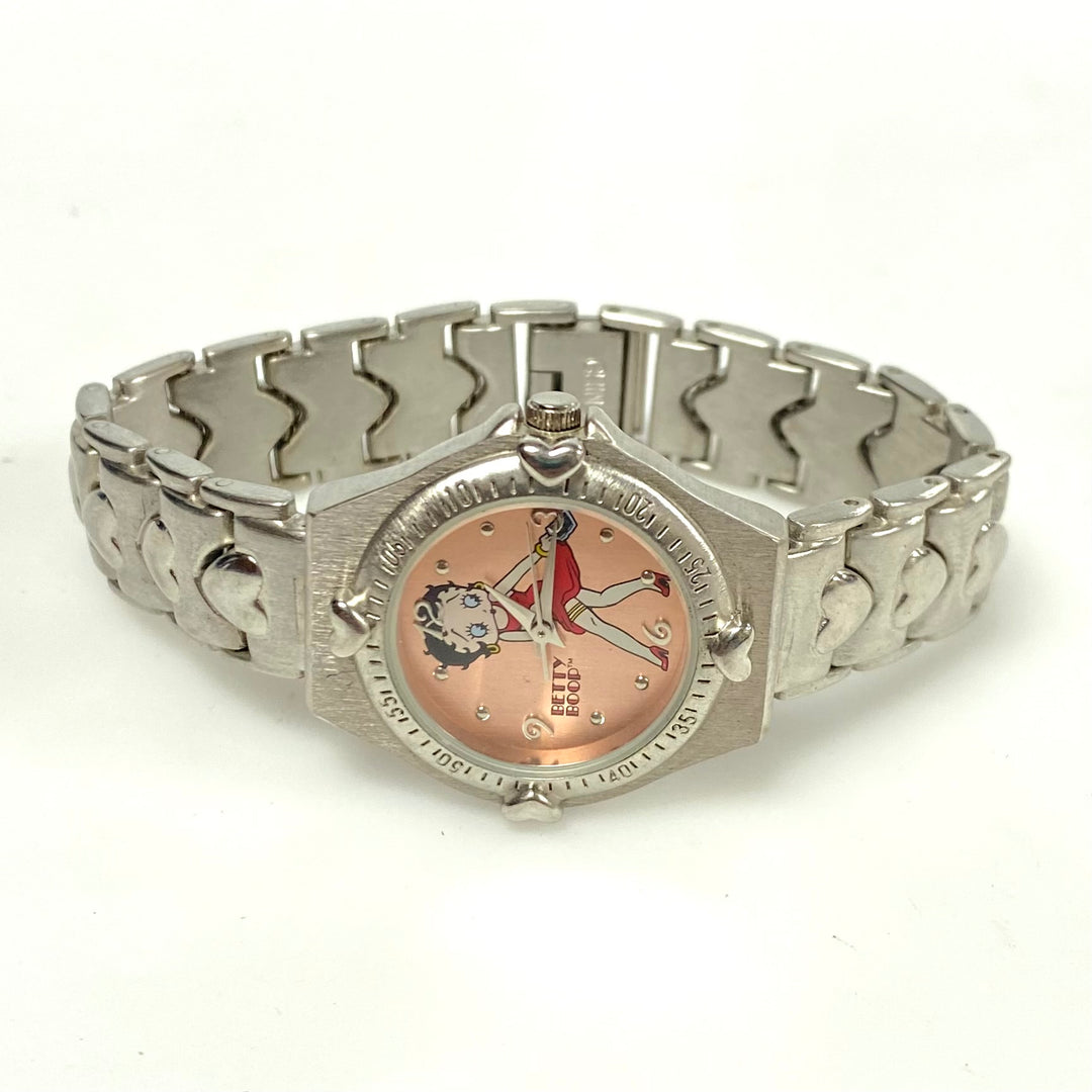 v865 Vintage Valdawn Betty Boop Stainless Steel Japan Quartz Women's Wristwatch