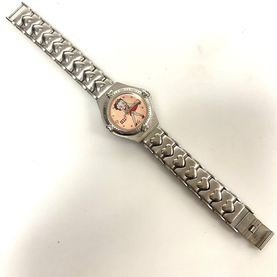 v865 Vintage Valdawn Betty Boop Stainless Steel Japan Quartz Women's Wristwatch