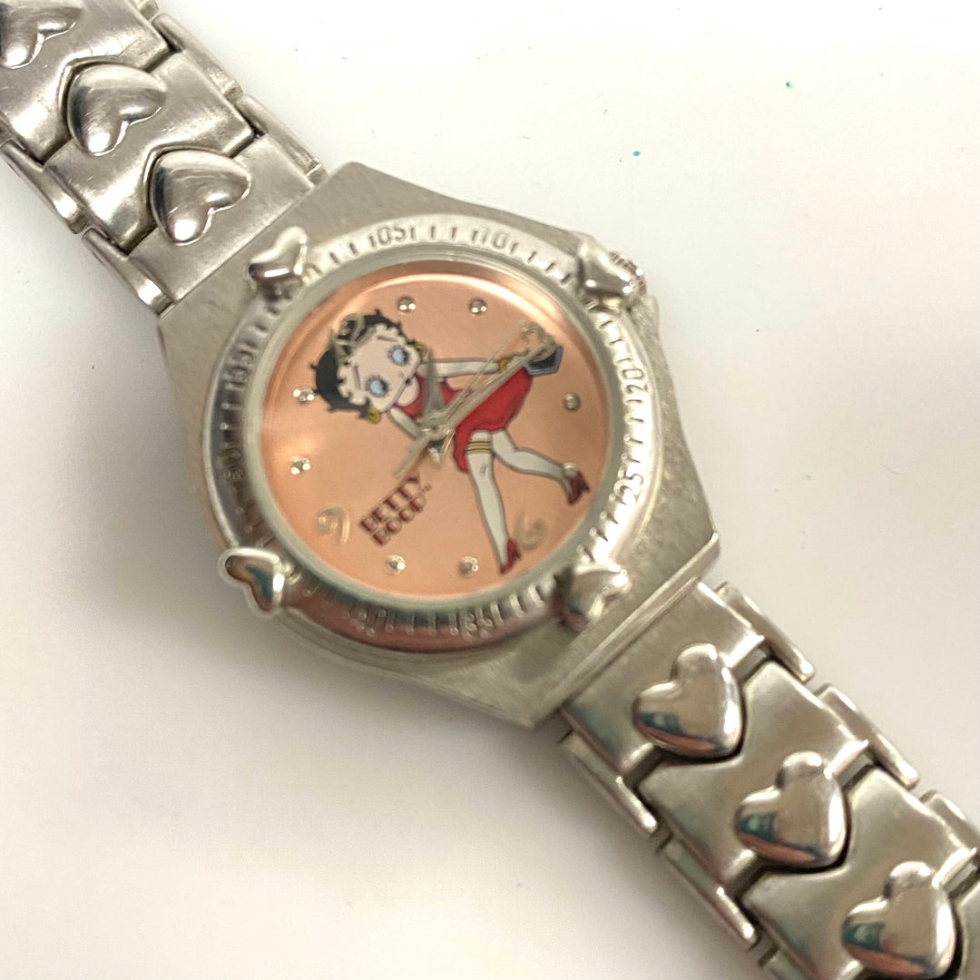 v865 Vintage Valdawn Betty Boop Stainless Steel Japan Quartz Women's Wristwatch