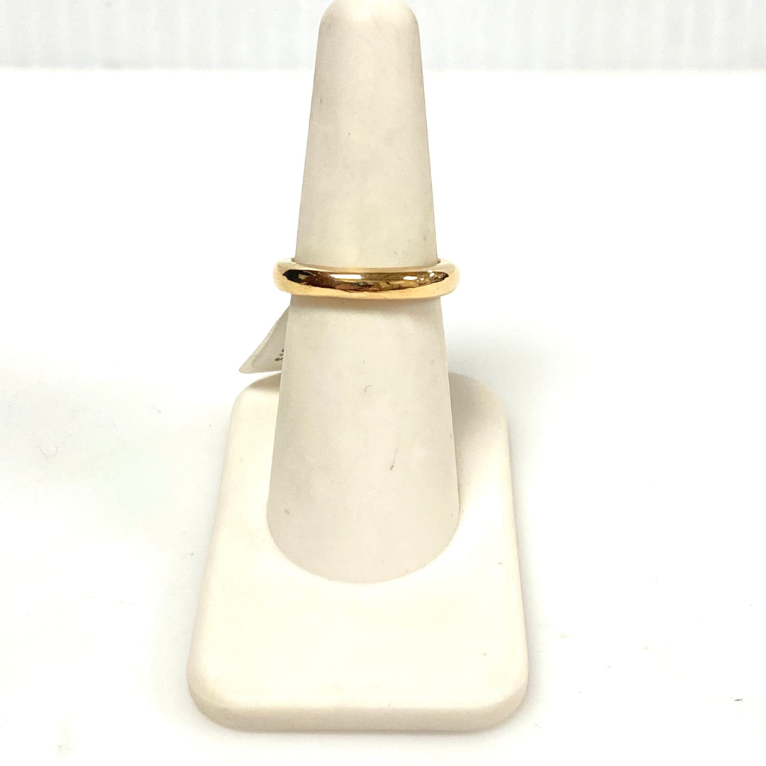 v892 Vintage Solid 18K Yellow Gold Dome-style Wedding Band Ring Size 6
