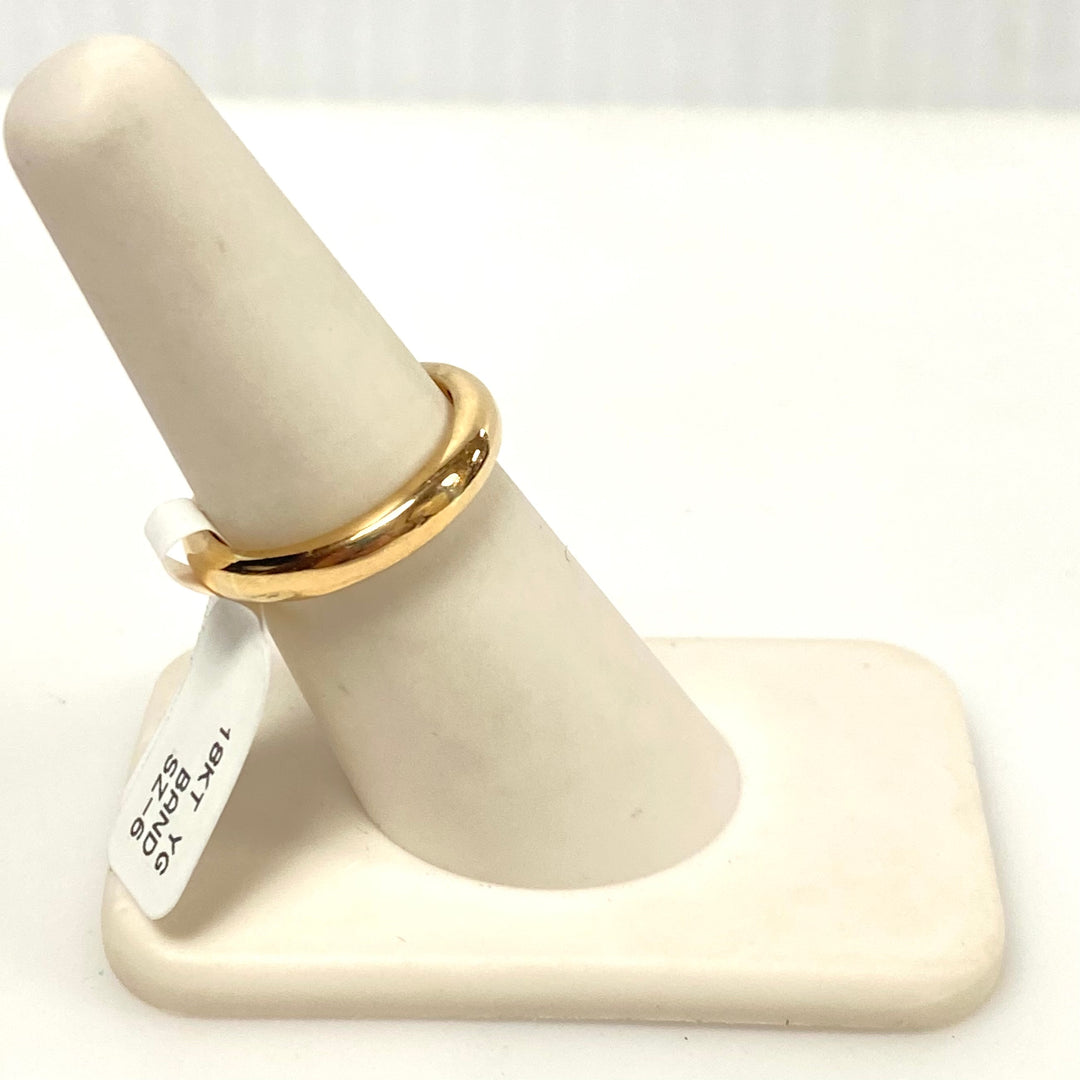 v892 Vintage Solid 18K Yellow Gold Dome-style Wedding Band Ring Size 6