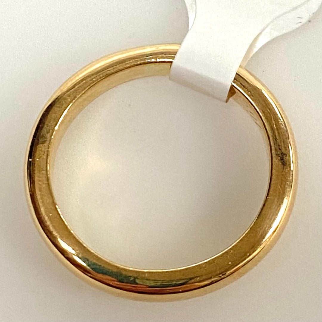 v892 Vintage Solid 18K Yellow Gold Dome-style Wedding Band Ring Size 6