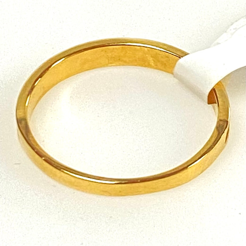 v893 Vintage 14k Yellow Gold Textured "reeded" or coin edge Design Band Ring 7.5