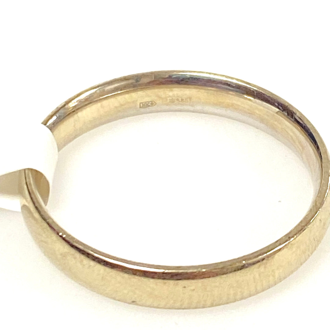 v894 Vintage 14k White Gold Classic Plain Domed Wedding Band Ring Size 10.25