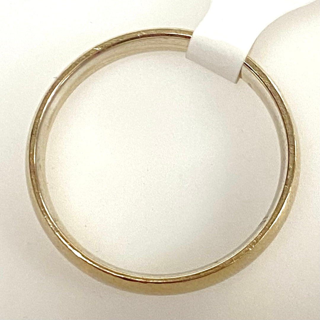 v894 Vintage 14k White Gold Classic Plain Domed Wedding Band Ring Size 10.25